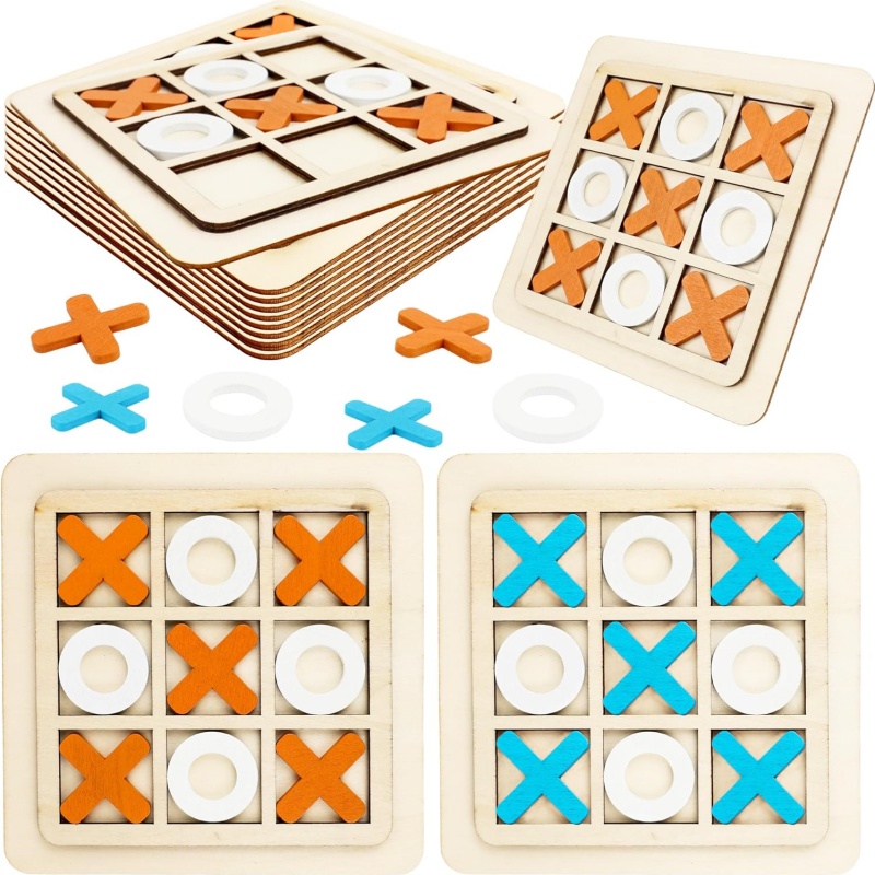 Kids Education Table - ألعاب ألغاز خشبية تيك تاك تو،