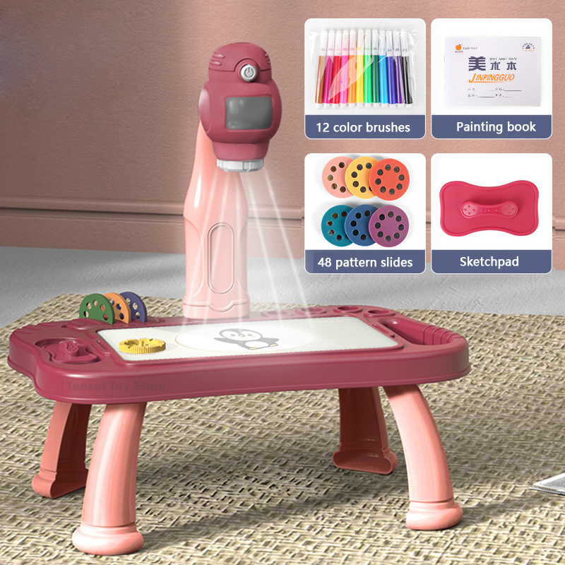 Kids Education Desk - مجموعة طاولة رسم فنية ليد للأطفال