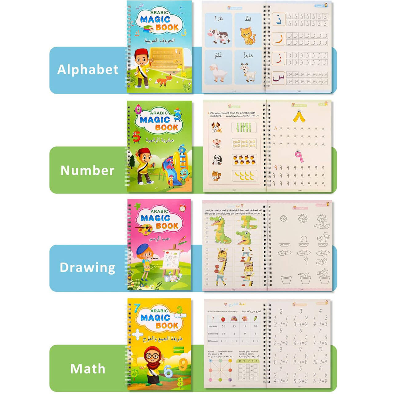 دفتر الأبجدية العربية، دفتر ال - مراجعة Kids Education Age وسعره